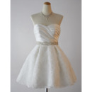 Discount Sweetheart Short Wedding Dresses with Floral Skirt and Beaded Crystal Waist