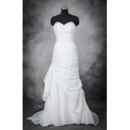 Modest Beaded Sweetheart Sleeveless Taffeta Wedding Dresses with Side-draped