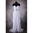 Stylish Sweetheart Pleated Chiffon Wedding Dresses with Pick-up Skirt and Rhinestone Detail