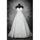 Elegant Ball Gown Sweetheart Court Train Satin Wedding Dresses with Crystal Beaded Waist