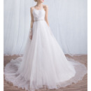 Romantic Ball Gown Strapless Organza Wedding Dresses with Ethereal Crystal Beaded Waist