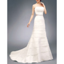 Discount Strapless All Over Layered Organza Wedding Dresses with Belts