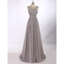 Custom Sleeveless Floor Length Chiffon Chain Evening/ Prom Dresses