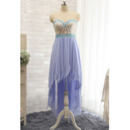 Sweetheart High-Low Chiffon Tasseled Skirt Prom/ Evening Dresses
