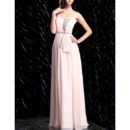 Classy Sweetheart Pleated Chiffon Evening Dresses with Beading Crystal Belt and Big Bowknot