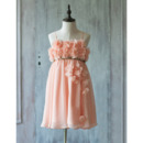Beautiful Spaghetti Straps Short Chiffon Easter Little Girls Dresses with Petal Detailing and Hand-made Flowers