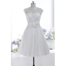 Discount A-Line Knee Length Taffeta Wedding Dresses with Sequined Appliques