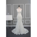 Attractive Illusion Neckline Lace Wedding Dresses with Open Back