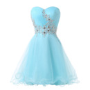 Elegantly Sweetheart Organza Homecoming Party Dresses with Appliques Crystal Beading