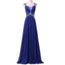 Elegantly Sweetheart Pleated Chiffon Evening Dresses with Twinkle Rhinestone Beading Detail