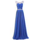 Attractive Pleated Chiffon Evening/ Prom Dresses with Rhinestone Neckline and Waist
