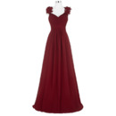 Simple Sweetheart Pleated Chiffon Evening Dresses with Ruffle Straps