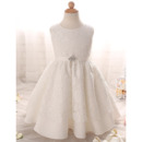 Cute Discount Round Neck Full Length Lace Ivory Flower Girl/ First Communion Dresses