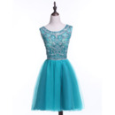 Shimmers Brilliantly Beading Crystal Embellished Short Tulle Homecoming/ Party Dresses