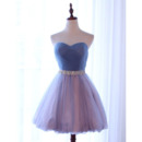 Beautiful Sweetheart Short Tulle Homecoming Dresses with Ruched Bodice and Beaded Waist