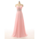 Elegant Sweetheart Chiffon Evening/ Wedding Party Dresses with Beaded Waist