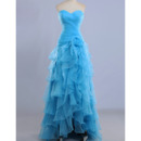 Lovely Sweetheart High-Low Organza Evening Dresses with Layered Skirt