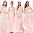Affordable Elegant Long Length Pleated Chiffon Bridesmaid/ Wedding Party Dresses
