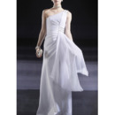 Sexy One Shoulder White Chiffon Evening/ Prom Dresses with Side Draped