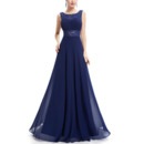 Elegant Sleeveless Floor Length Chiffon Evening/ Prom Dresses with Low Back