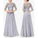 Discount Long Length Half Sleeves Lace Mother of the Bride Dresses with Keyhole Back