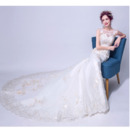 Beaded Appliques Tulle Wedding Gowns