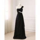 Gorgeous Rhinestone One Shoulder Asymmetrical Waistline Prom Evening Dresses