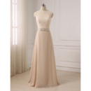 Elegant Sleeveless Full Length Flowing Chiffon Prom Evening Dresses