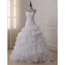Elegant Ball Gown Sweetheart Organza Wedding Dresses with Layered Skirt