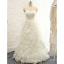 Dreamy and Alluring Sweetheart Floor Length Organza Wedding Dresses with Ruffles Galore Skirt