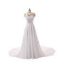 Elegant Sweetheart Long Lenth Chiffon Wedding Dresses with Straps