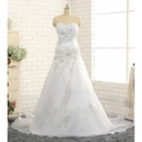 Shimmering Crystal Beading A-Line Sweetheart Organza Wedding Dresses