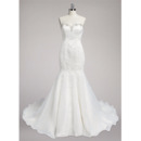 Elegantly Beaded Sweetheart Organza Wedding Dresses with Lace Appliques Bodice