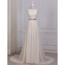 Dramatic Lace Appliques Bodice Wedding Dresses with Rhinestone Embellished Neck and Waist