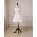 Beautiful and Petite Sweetheart Knee Length Wedding Dresses with Floral Lace Skirt
