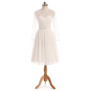 Feminine Illusion Sweetheart Neckline Reception Wedding Dresses with Long Sleeves