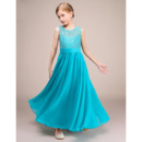 Affordable Ankle Length Chiffon Lace Junior Bridesmaid Dresses