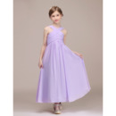 Adorable Pleated Skirt Junior Bridesmaid Dresses with Criss-cross