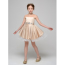Lovely Illusion Neckline Short Flower Girl Dresses with Two Layered Skirt