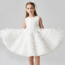 Beautiful Knee Length Ruched Tiered Skirt Flower Girl Dresses