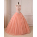 Junoesque Gorgeous Crystal Beading Ball Gown Full Length Tulle Prom/ Quinceanera Dresses