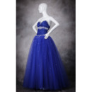 Tailored Beading Sweetheart Floor Length Tulle Prom/ Party/ Quinceanera Dresses with Pleated Bust