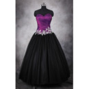 Discount Beaded Appliques Ball Gown Sweetheart Full Length Prom/ Quinceanera Dress with Ruched Bodice