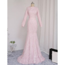 Elegant Appliques Mermaid Prom/ Formal Dresses with Long Sleeves for Women