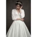 Pleated Skirt Satin Wedding Dresses