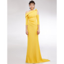 Attractive Sexy Full Length Evening Dresses with Asymmetrical Split Sleeves