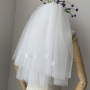 2 Layers Elbow-Length Tulle with Applique Wedding Veils