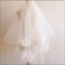 2 Layers Elbow-Length Tulle with Embroidery Wedding Veils
