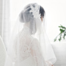2 Layers Elbow-Length Tulle with Appliques Wedding Veils