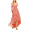 Affordable Sexy Sweetheart High-Low Long Pleated Chiffon Bridesmaid Dresses